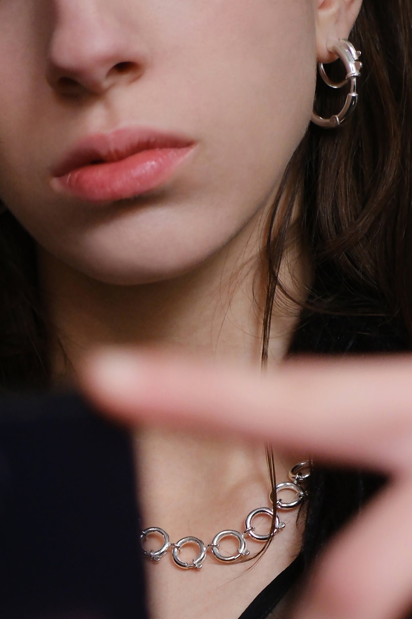 Linking Ear Oversized Hoops [L]