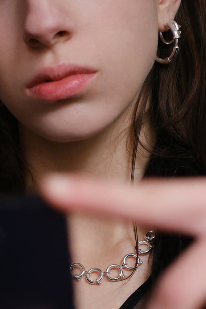 Linking Ear Oversized Hoops [L]