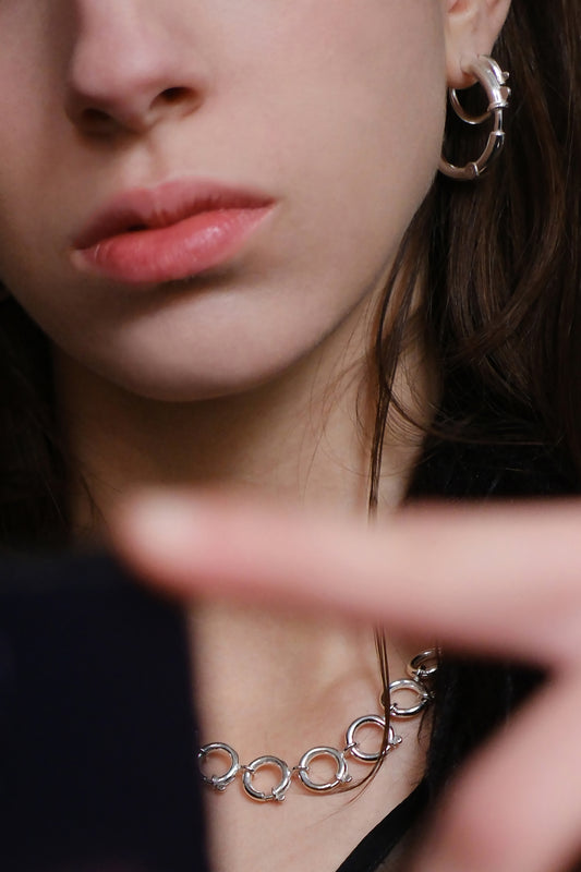 Linking Ear Oversized Hoops [L]